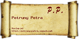 Petruny Petra névjegykártya